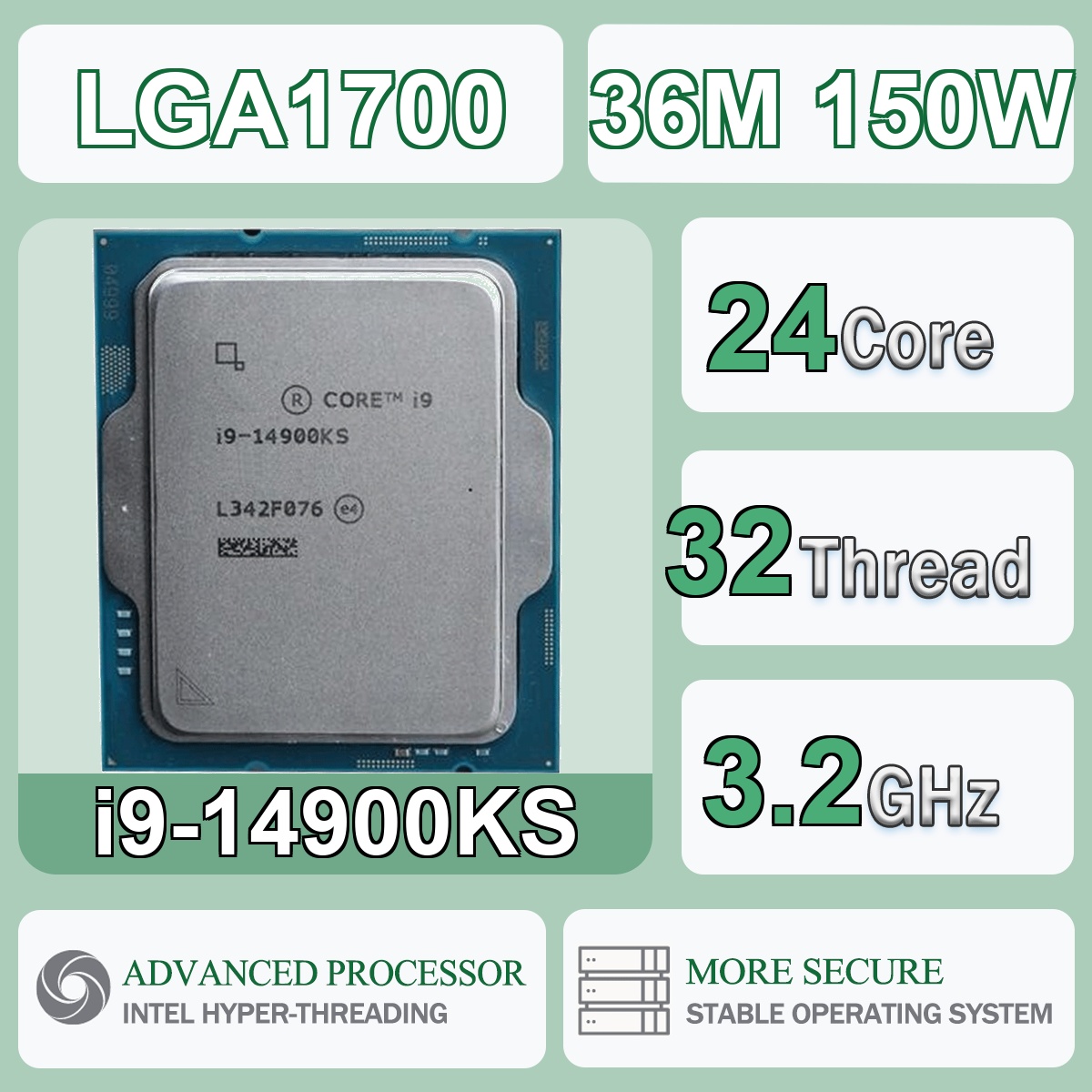 Intel Cpu Core I9 - معالج إنتل كور i9-14900KS بـ24 نواة/32