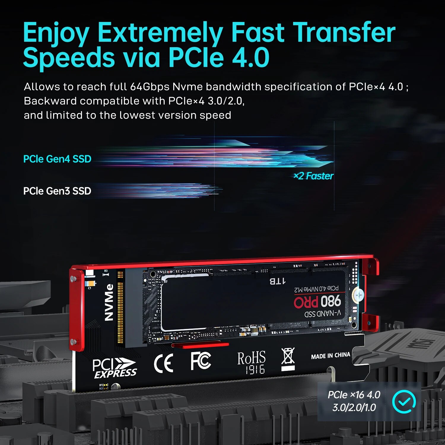 محول JEYI M.2 NVME إلى PCIE X1 - مراجعة Samsung Ssd 980 Pro وسعره