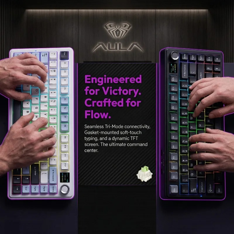لوحة مفاتيح ميكانيكية AULA F75 - مراجعة Gaming Keyboard Ergo وسعره